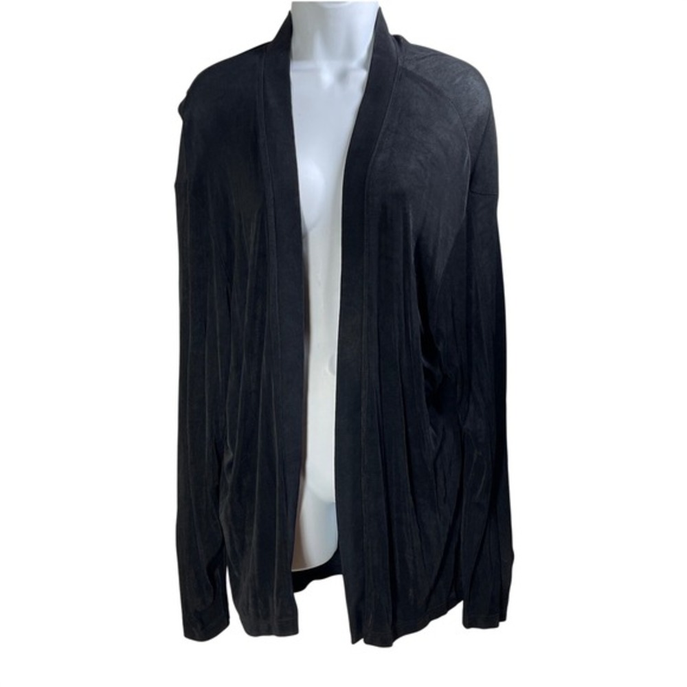CitiKnits Black Open Front Long Sleeve Cardigan‎ Sweater vamp Plus L goth y2k
